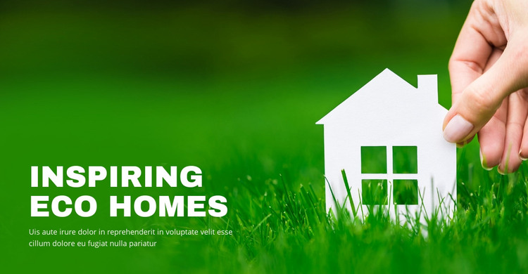 Inspiring eco homes Homepage Design