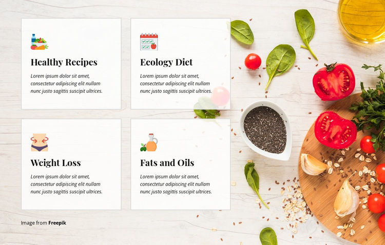 Vegetarian dinner recipes HTML5 Template