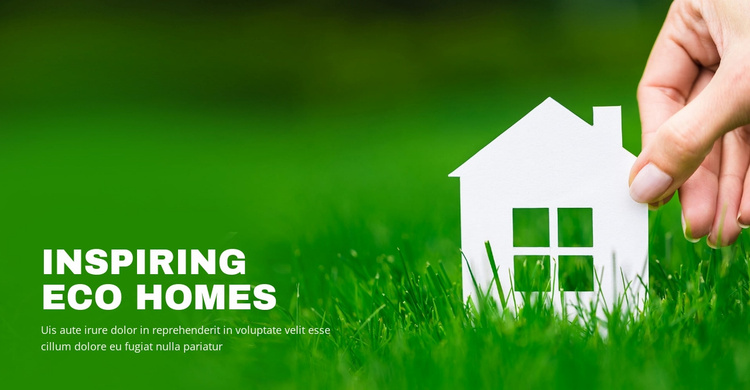 Inspiring eco homes Landing Page