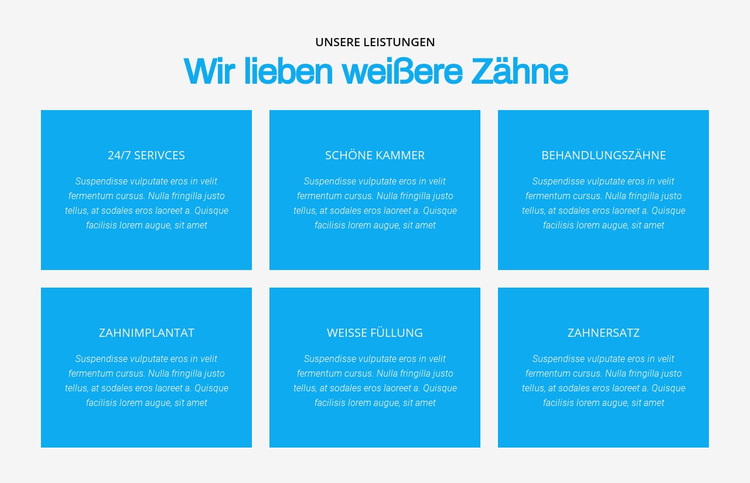 Wir lieben weißere Zähne Website-Vorlage