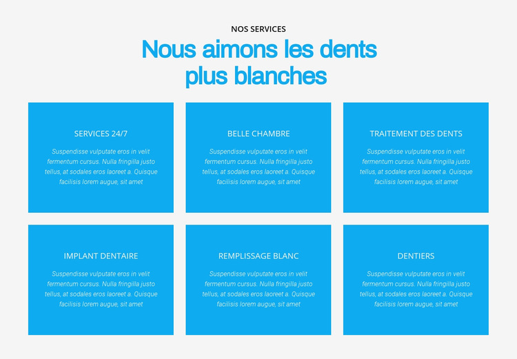 Nous aimons les dents plus blanches Modèle de site Web