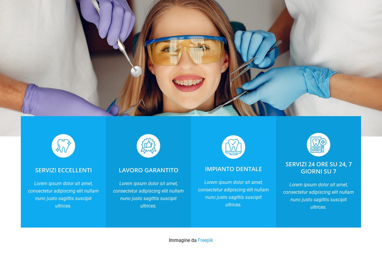 Centro di impianti dentali Modello di sito Web