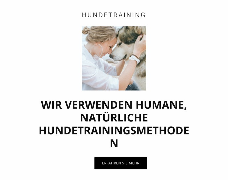 Humane Trainingsmethoden Eine Seitenvorlage