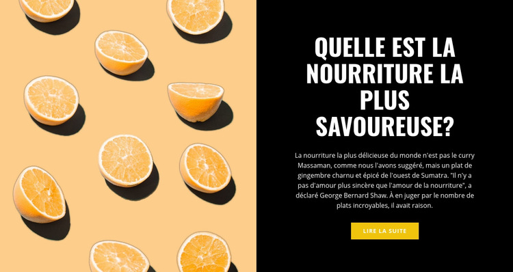 La nourriture la plus délicieuse Modèle de site Web