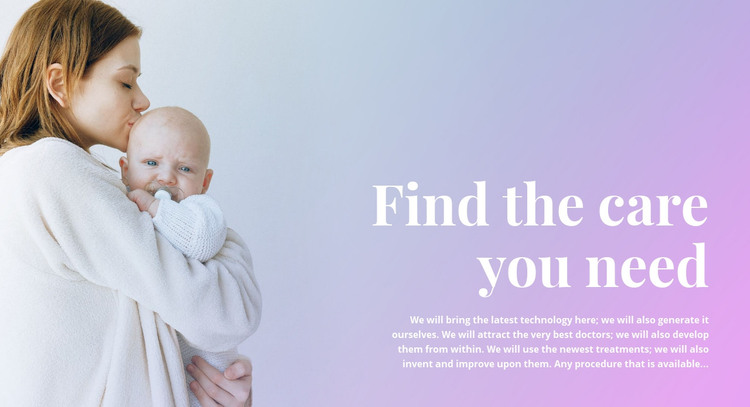 Care about newborn  Homepage Design