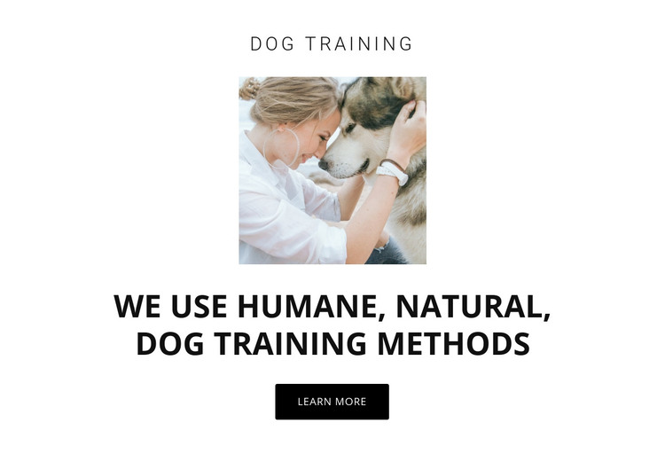 Humane training methods Homepage Design