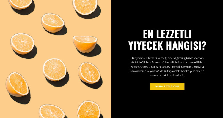 En lezzetli yemek Web Sitesi Şablonu