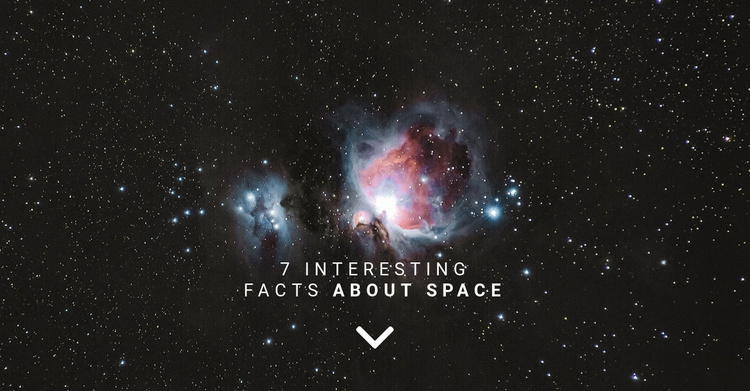 Facts about space  Landing Page