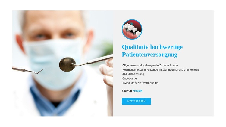 Erfahrungen in der Zahnpflege Website design