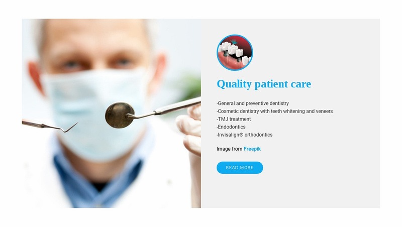 Experiences of dental care Elementor Template Alternative