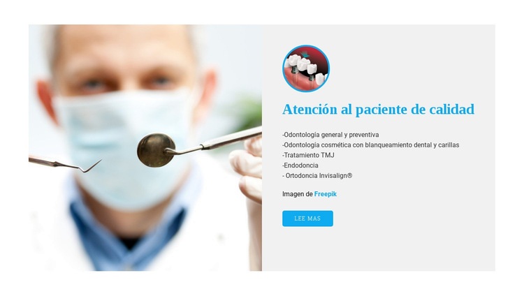Experiencias de cuidado dental Diseño de páginas web