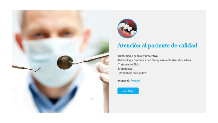 Experiencias de cuidado dental Página de destino