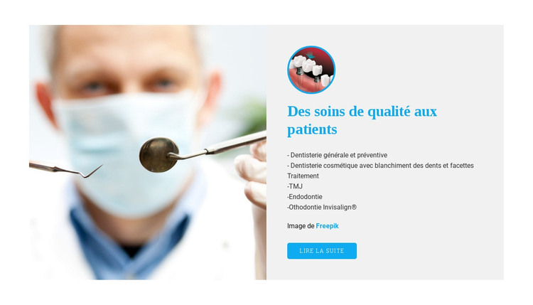 Expériences de soins dentaires Modèle HTML