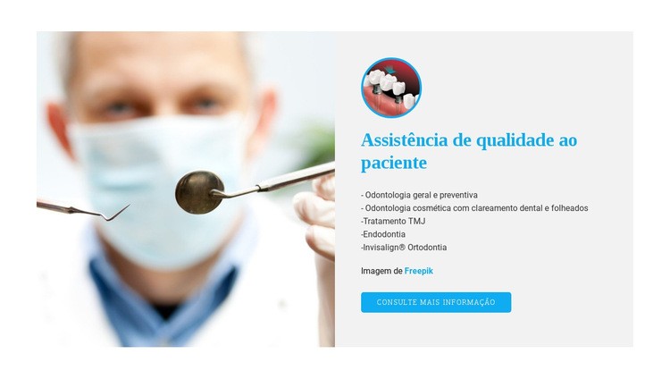 Experiências de atendimento odontológico Modelos de construtor de sites