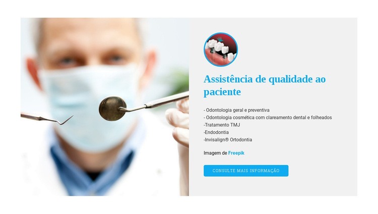 Experiências de atendimento odontológico Design do site