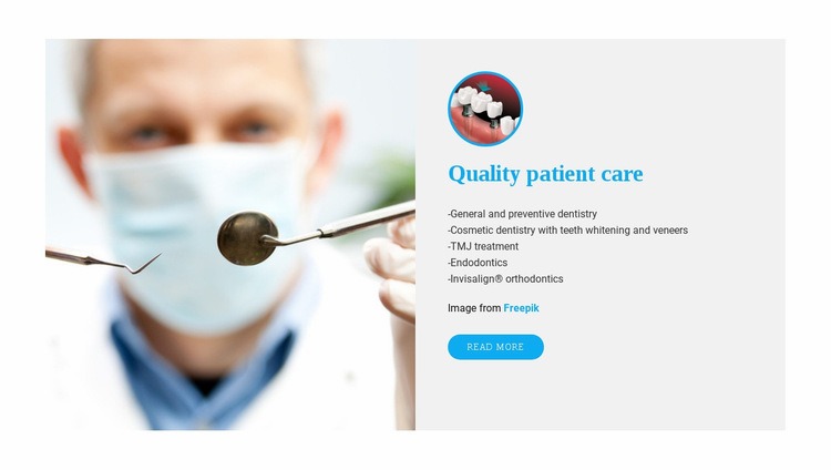 Experiences of dental care Webflow Template Alternative