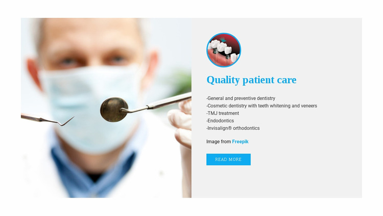 Experiences of dental care WordPress Website Builder