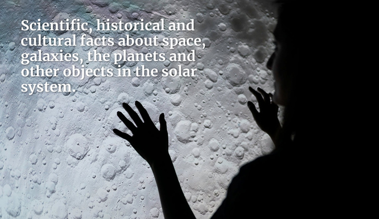 Wetenschappelijke feiten over ruimte Website ontwerp