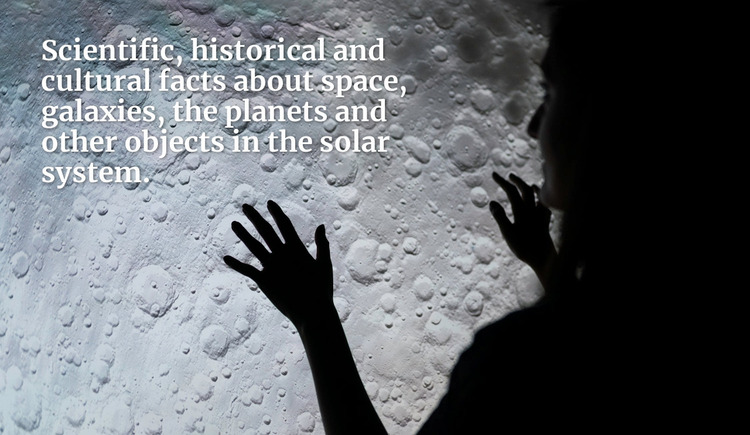 Wetenschappelijke feiten over ruimte Website mockup