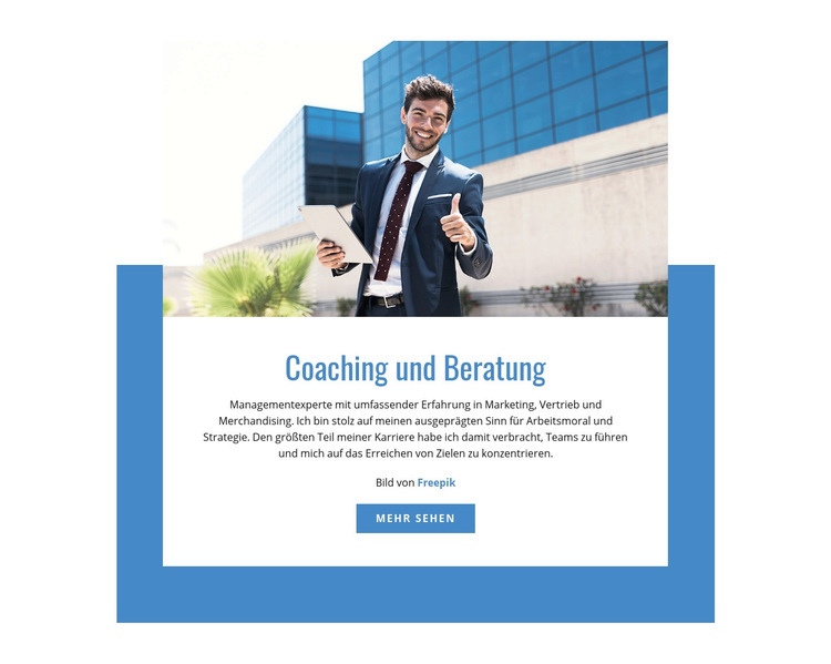 Coaching und Beratung Website-Modell