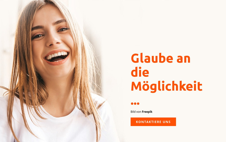 Glaube an die Möglichkeit HTML-Vorlage