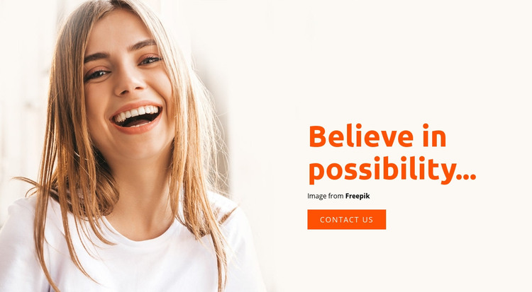 Believe in possibility Homepage Design
