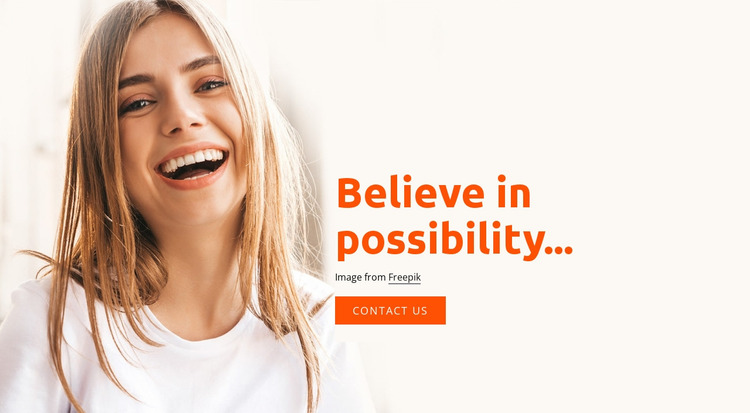 Believe in possibility Website Mockup