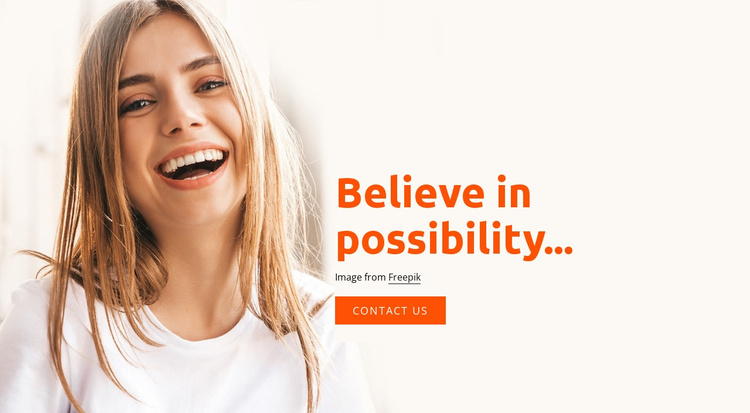 Believe in possibility Landing Page