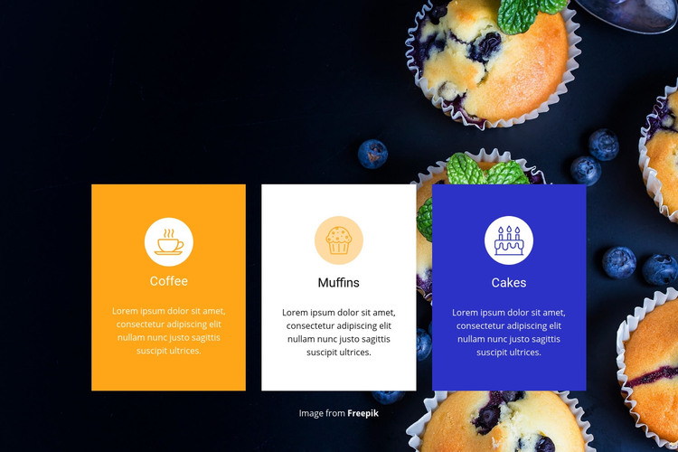 Favorite dish and dessert Homepage Design