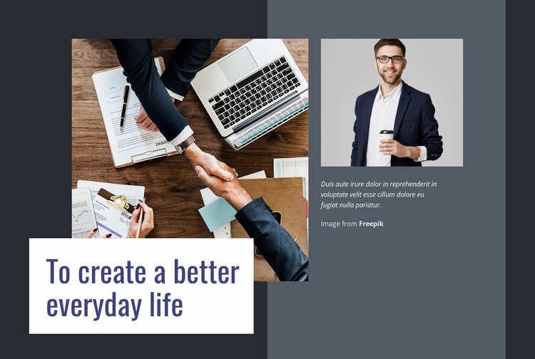 To create a better life Website Mockup