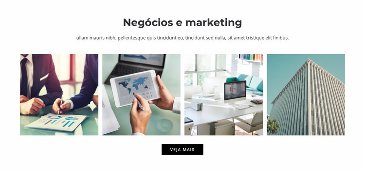 Negócios e marketing Maquete do site