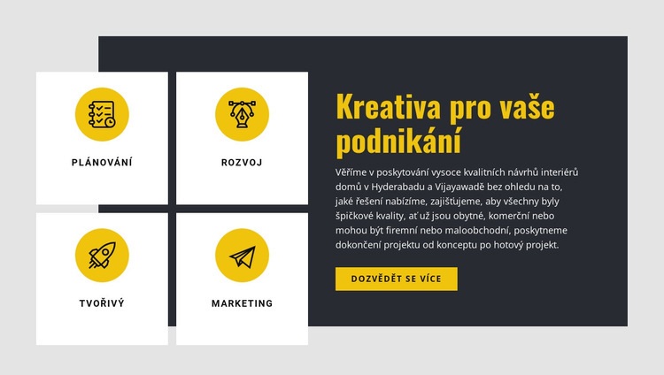 Kreativa pro vaše podnikání Šablona CSS