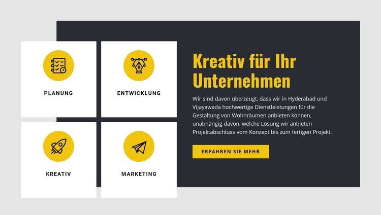 Kreativ für Ihr Unternehmen HTML Website Builder