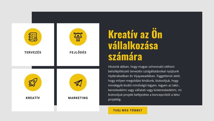 Kreatív az Ön vállalkozása számára Weboldal sablon