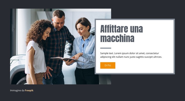 Affittare una macchina Mockup del sito web