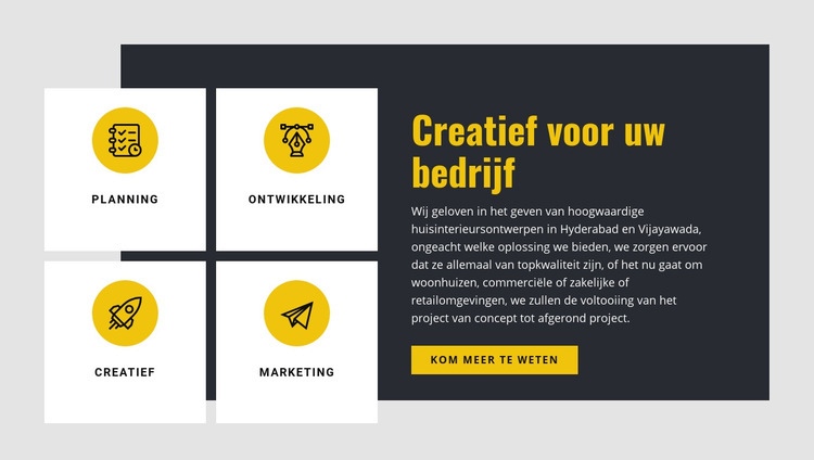 Creatief voor uw bedrijf Bestemmingspagina