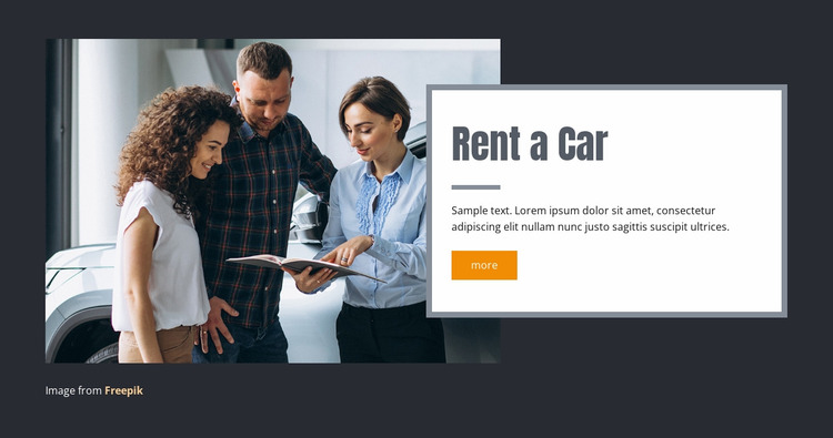 Rent a Car Website Mockup