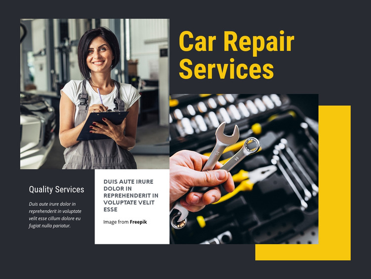 Auto repair catered to women Homepage Design