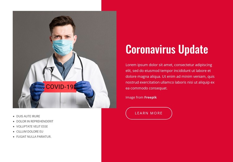 Coronavirus nieuws en updates CSS-sjabloon
