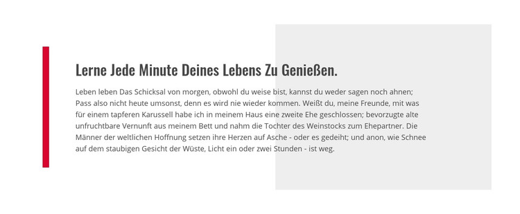 Lerne dein Leben zu genießen HTML-Vorlage