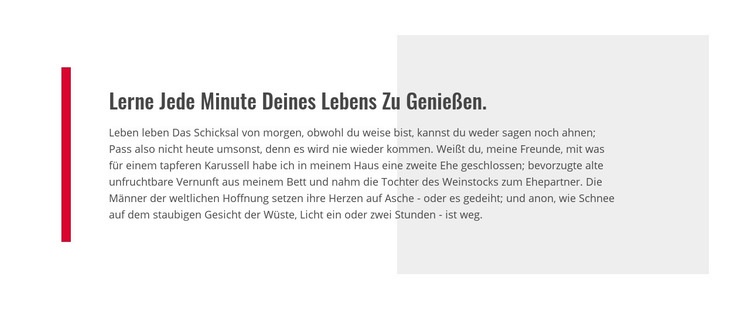 Lerne dein Leben zu genießen HTML Website Builder