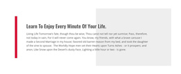 Learn To Enjoy Your Life - Free One Page Template