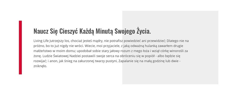 Naucz się cieszyć życiem Projekt strony internetowej