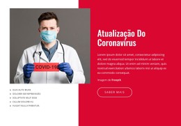 Layout CSS Para Notícias E Atualizações Sobre O Coronavirus