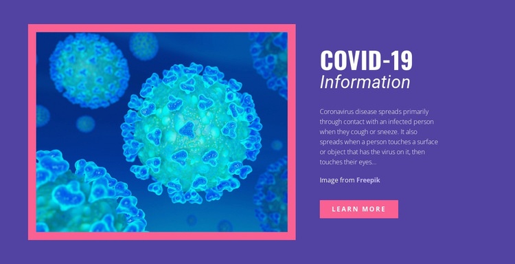 Informace o COVID-19 Html Website Builder