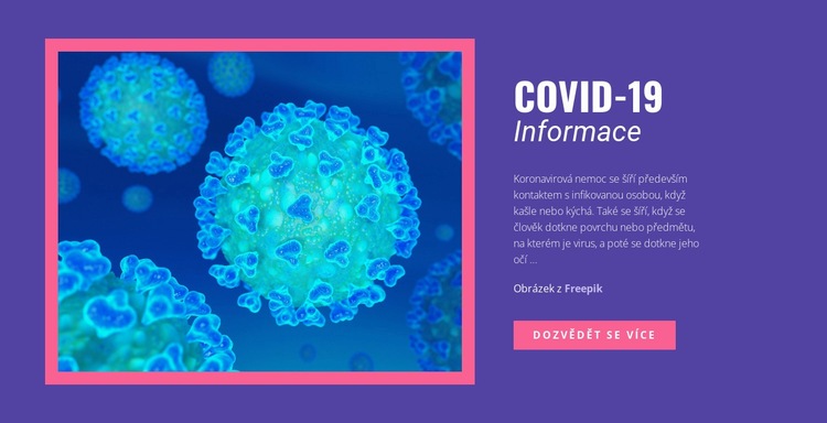 Informace o COVID-19 Šablona CSS