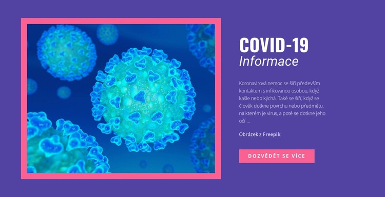 Informace o COVID-19 Šablona webové stránky