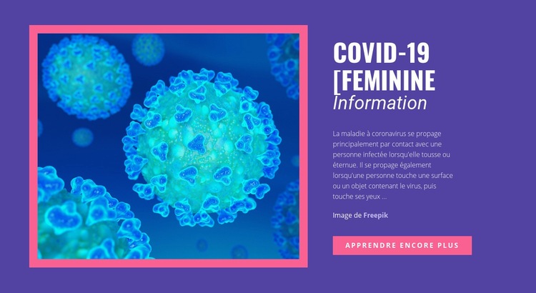 Informations COVID-19 Créateur de site Web HTML