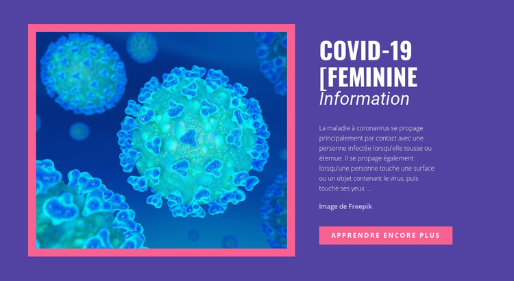 Informations COVID-19 Modèle de site Web
