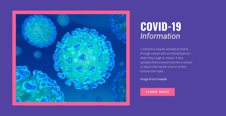 COVID-19-informatie Html Website Builder